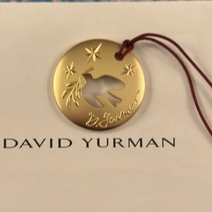 Authentic David Yurman Gold Dove Christmas Ornament on wine string DIY necklace